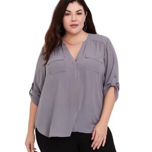Torrid Slate Grey Harper Blouse - 4X